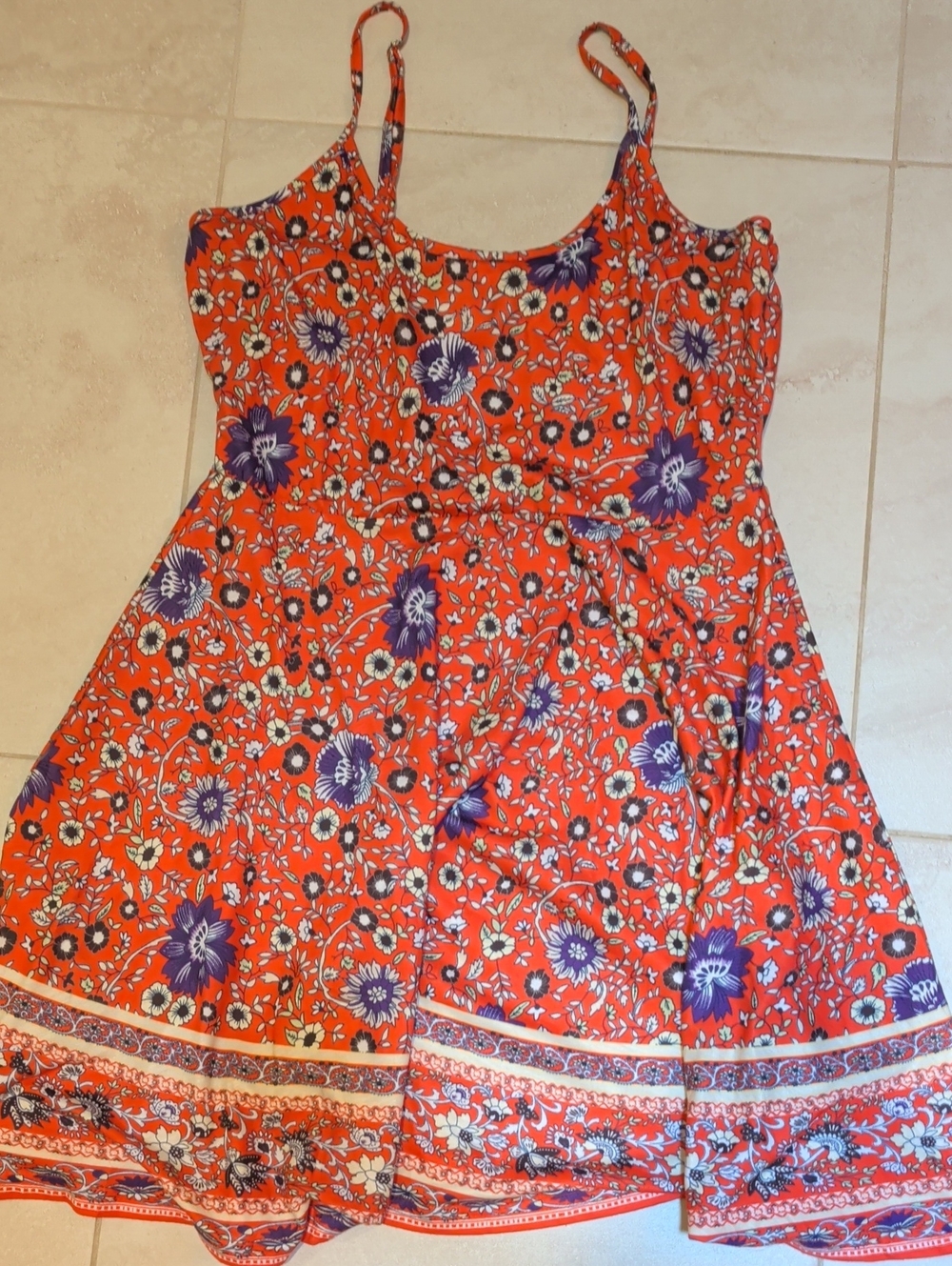Orange Floral Summer Dress